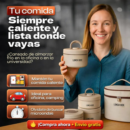 ✨ Lunch Box Térmica 4 Compartimentos | Organiza, Ahorra y Come Mejor + Envío GRATIS 🚚