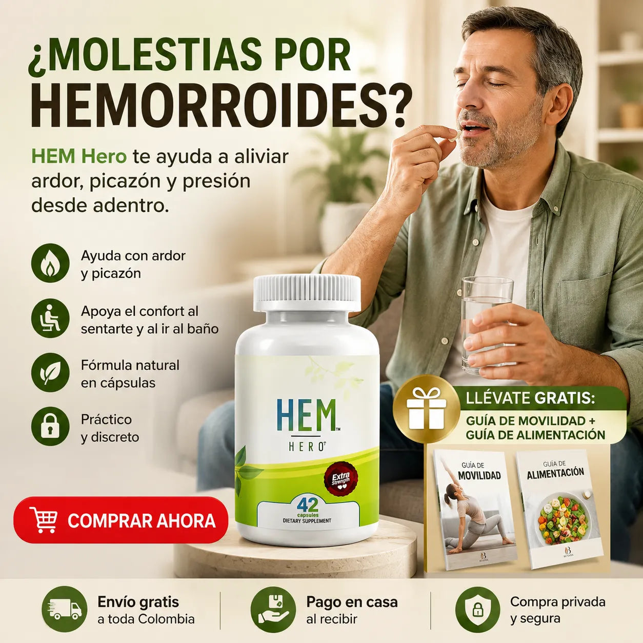 🌿 HEM Hero™: Apoyo Natural para Hemorroides + Envío Gratis 🚚