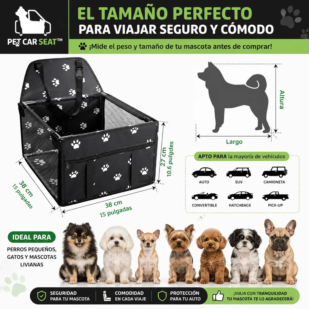 🐶 PetCar Seat™  Viaja sin pelos, sin desorden y con tu mascota feliz + Envío GRATIS 🚗