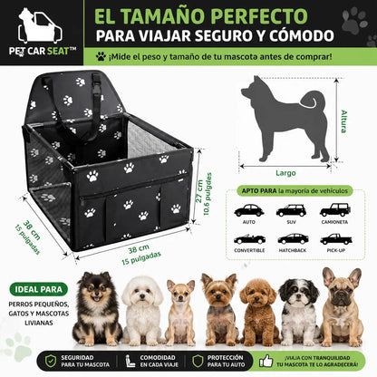 🐶 PetCar Seat™  Viaja sin pelos, sin desorden y con tu mascota feliz + Envío GRATIS 🚗