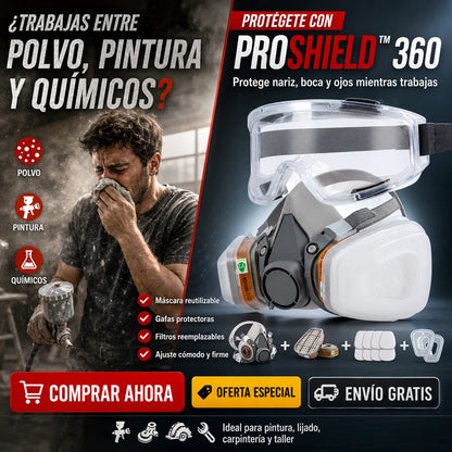 ProShield™ 360 Industrial 😷⚙️ | Protección Completa para Trabajar Seguro + Envío Gratis 🚚