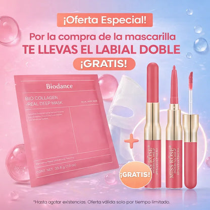 ✨ Combo Glow. Macarilla Biodance + Miss Rose ✨ 💖 Hidratación profunda + Labial 2 en 1 GRATIS 💄