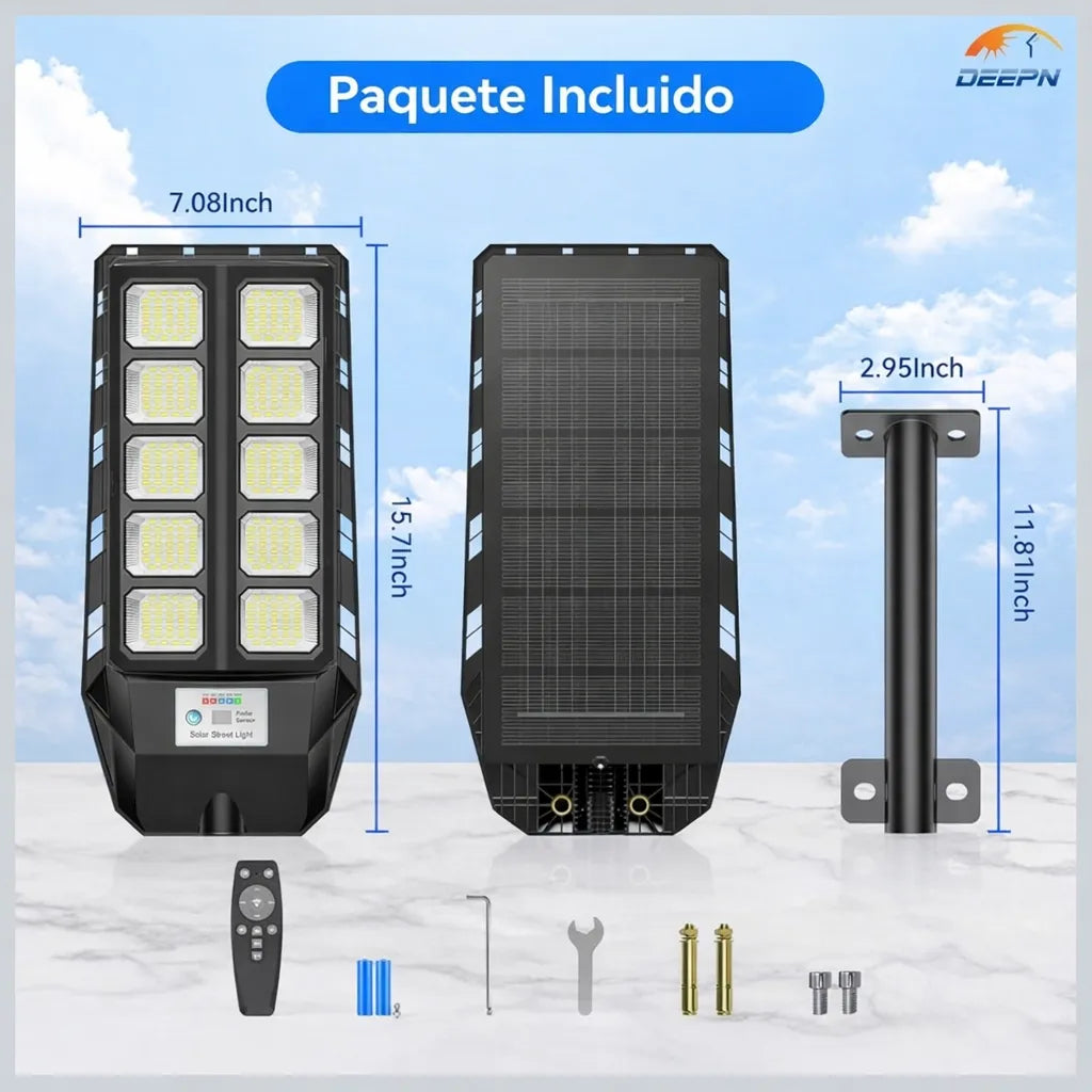 💡 Lámpara Solar con Sensor Inteligente 72 LED ☀️ | Carga Solar + Promo 2x1 🔥 ENVIO GRATIS