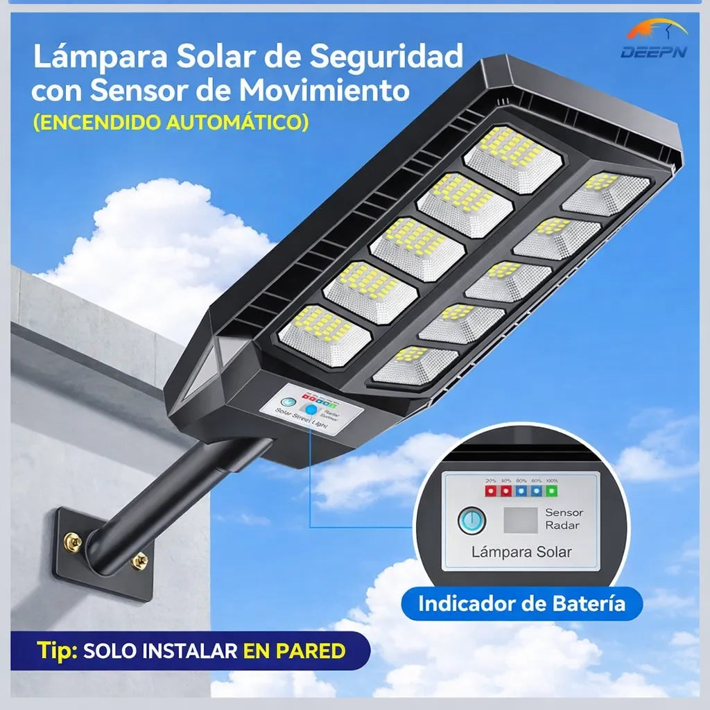 💡 Lámpara Solar con Sensor Inteligente 72 LED ☀️ | Carga Solar + Promo 2x1 🔥 ENVIO GRATIS