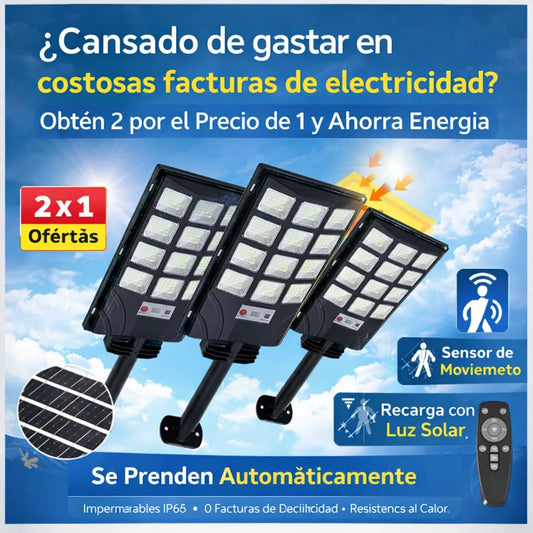 💡 Lámpara Solar con Sensor Inteligente 72 LED ☀️ | Carga Solar + Promo 2x1 🔥 ENVIO GRATIS