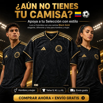 ⚽ Colombia Black Gold 🇨🇴✨ | Camiseta Premium para Hinchas con Estilo + Envío Gratis