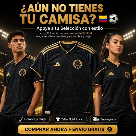 ⚽ Colombia Black Gold 🇨🇴✨ | Camiseta Premium para Hinchas con Estilo + Envío Gratis