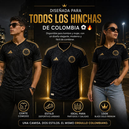⚽ Colombia Black Gold 🇨🇴✨ | Camiseta Premium para Hinchas con Estilo + Envío Gratis