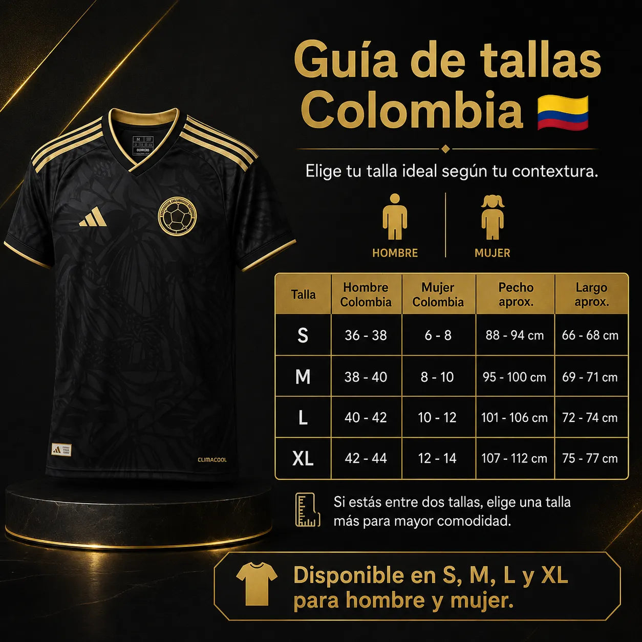 ⚽ Colombia Black Gold 🇨🇴✨ | Camiseta Premium para Hinchas con Estilo + Envío Gratis