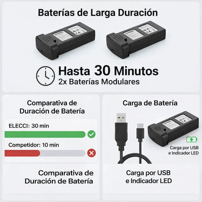 🚁🔥 DRONE 4K DOBLE CÁMARA + 2 BATERÍAS 🔋🔋 +  ENVÍO GRATIS