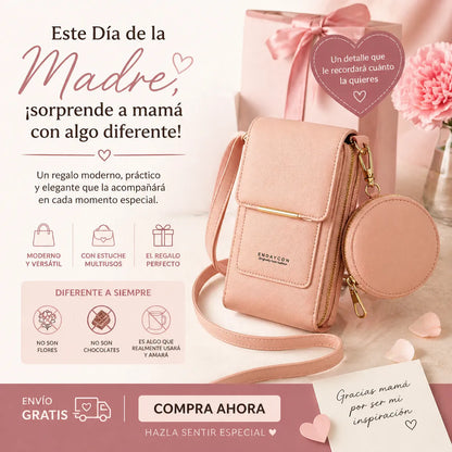 ¡Oferta Especial para Mamá! 2x1 en el Bolso Multifuncional para Celular + Monedero Redondo 🎁