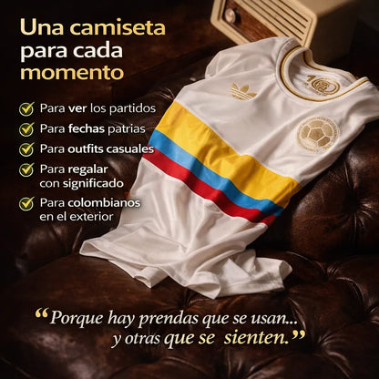 ✨ 100 Años de Orgullo Colombiano 👕 Camiseta Centenario – 🎁 Llévate Medias Adidas GRATIS