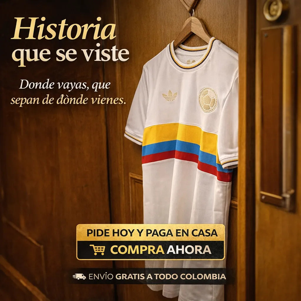 ✨ 100 Años de Orgullo Colombiano 👕 Camiseta Centenario – 🎁 Llévate Medias Adidas GRATIS
