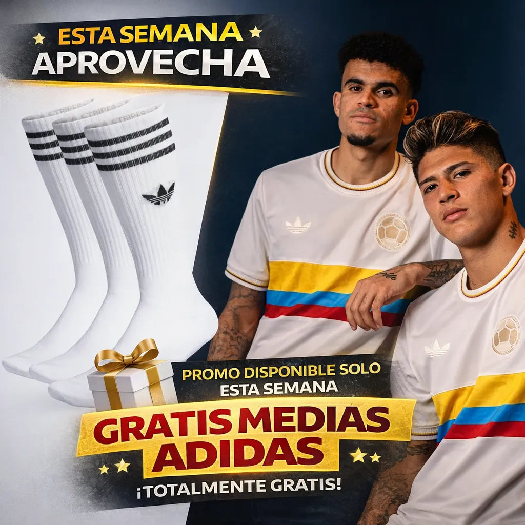 ✨ 100 Años de Orgullo Colombiano 👕 Camiseta Centenario – 🎁 Llévate Medias Adidas GRATIS