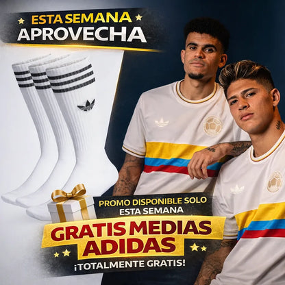 ✨ 100 Años de Orgullo Colombiano 👕 Camiseta Centenario – 🎁 Llévate Medias Adidas GRATIS