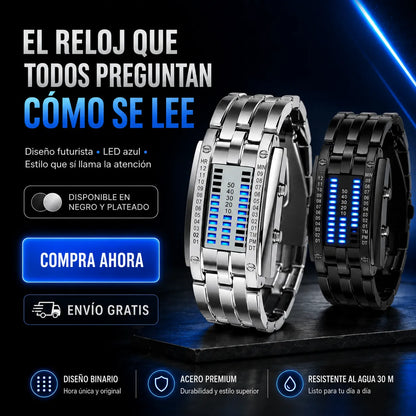 Reloj Binario LED para Hombre original 💙⌚ + Envío Gratis 🚚