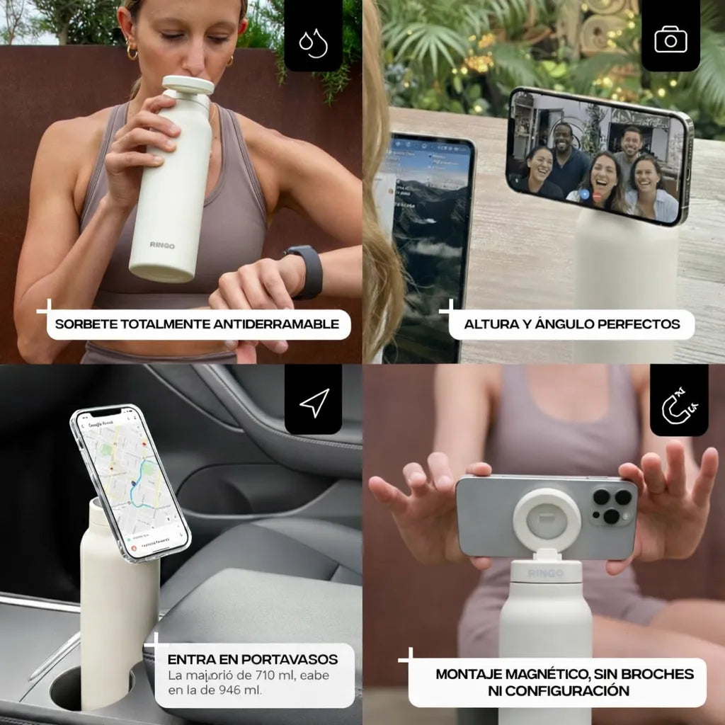 El termo que hace TODO: soporte + trípode + hidratación 💧📱 🚚 Envío GRATIS a todo Colombia