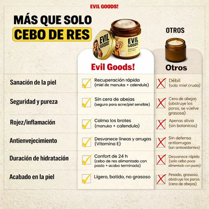 🧴 EVIL GOODS – Cebo de Res 🌿 Nutrición Natural para tu Piel ✨