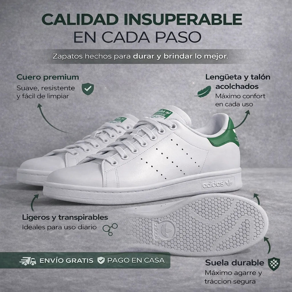 👟 Stan Smith Unisex : El tenis blanco que lo combina todo 🎁 Envío Gratis hoy