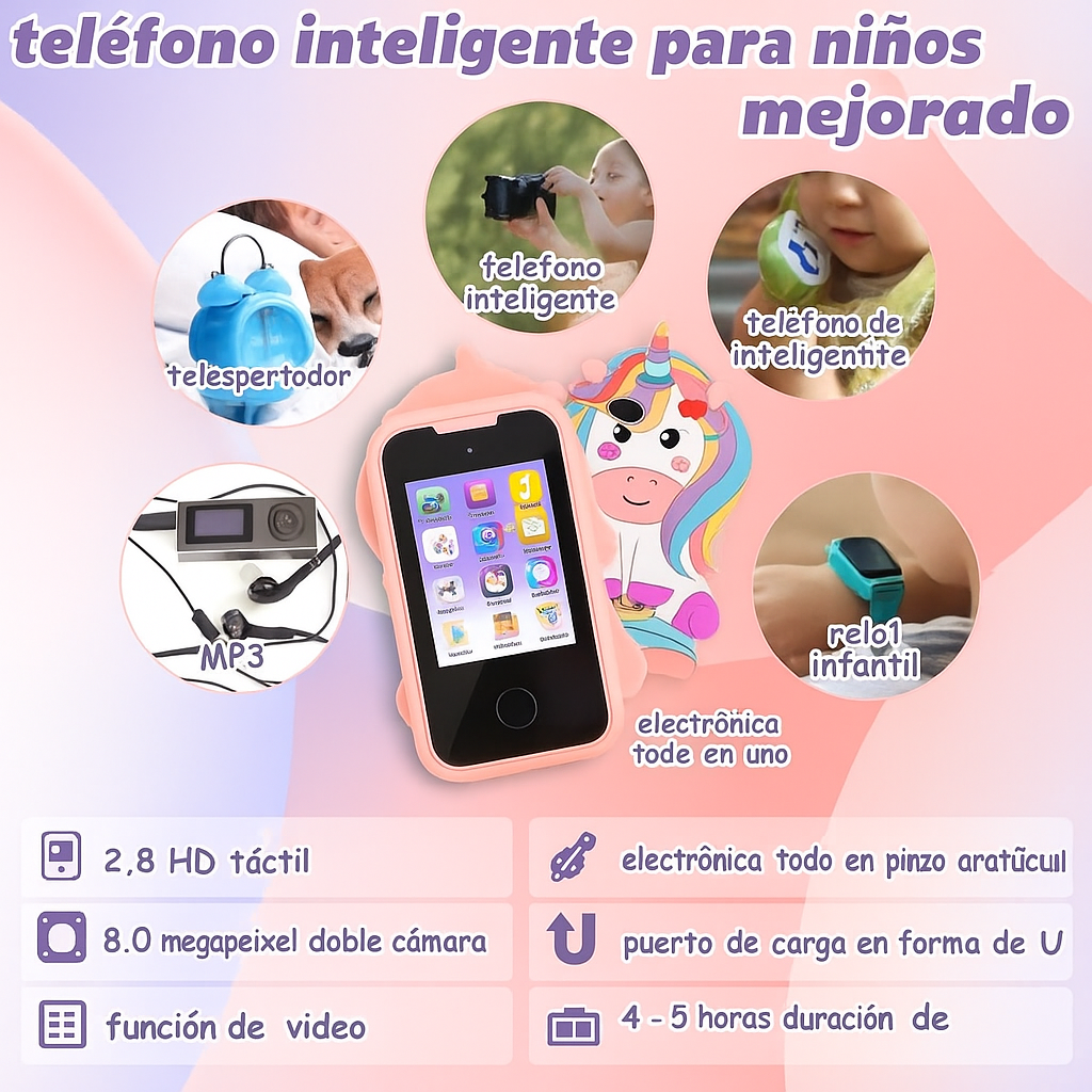 CelKIDS 🔒👶 El celular seguro que sí puedes darle a tu hijo + Carcasa de silicona + Cordón para llevarlo a todas partes + Cargador