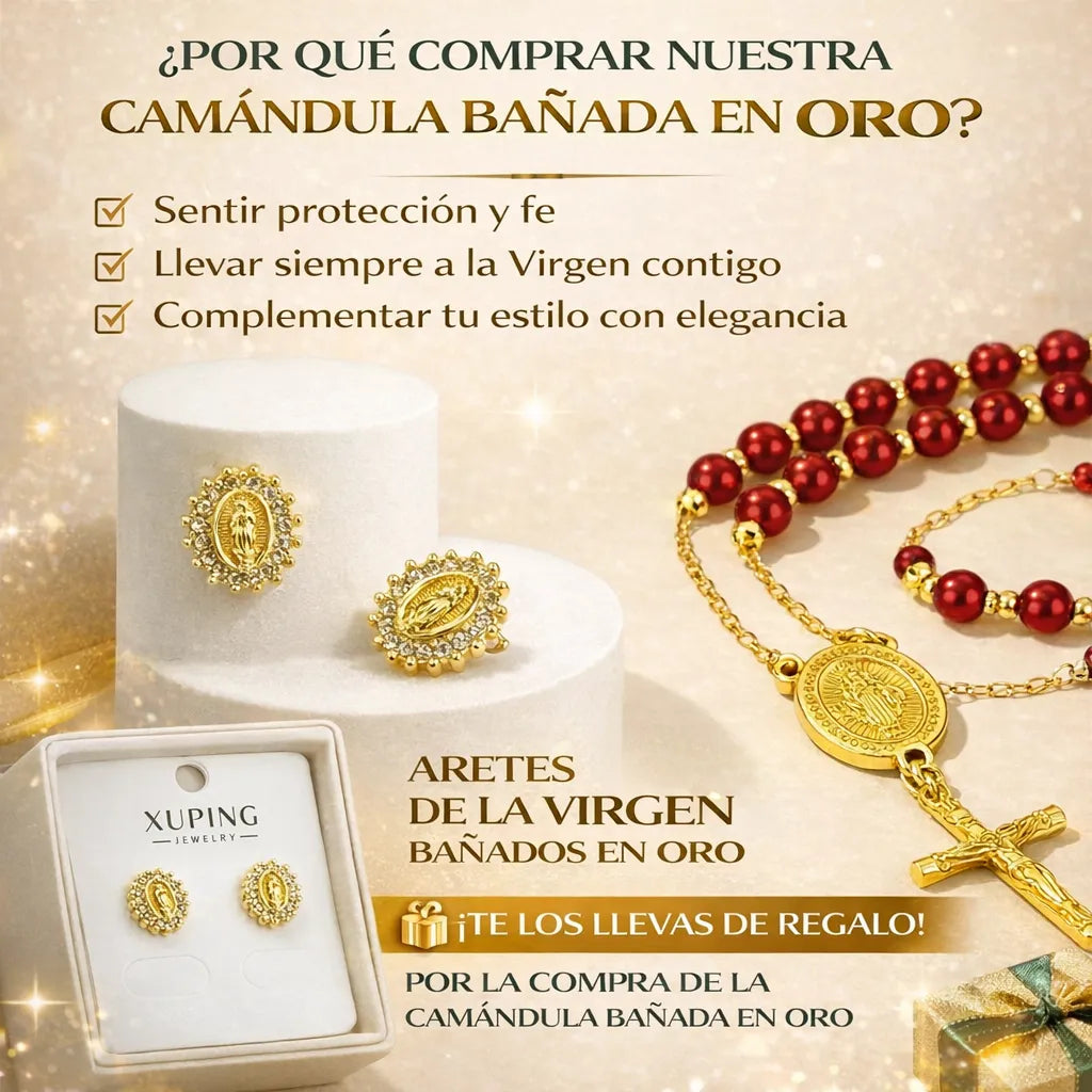 ✨ CAMÁNDULA BAÑO EN ORO 🙏 Llévate ARETES DE REGALO 🚚 ENVÍO GRATIS