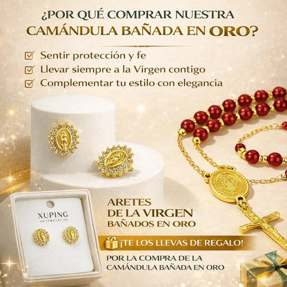 ✨ CAMÁNDULA BAÑO EN ORO 🙏 Llévate ARETES DE REGALO 🚚 ENVÍO GRATIS