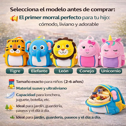 Mochilas de Animales para Niños 🦁🐰 Cómodo y Adorable | Envío Gratis