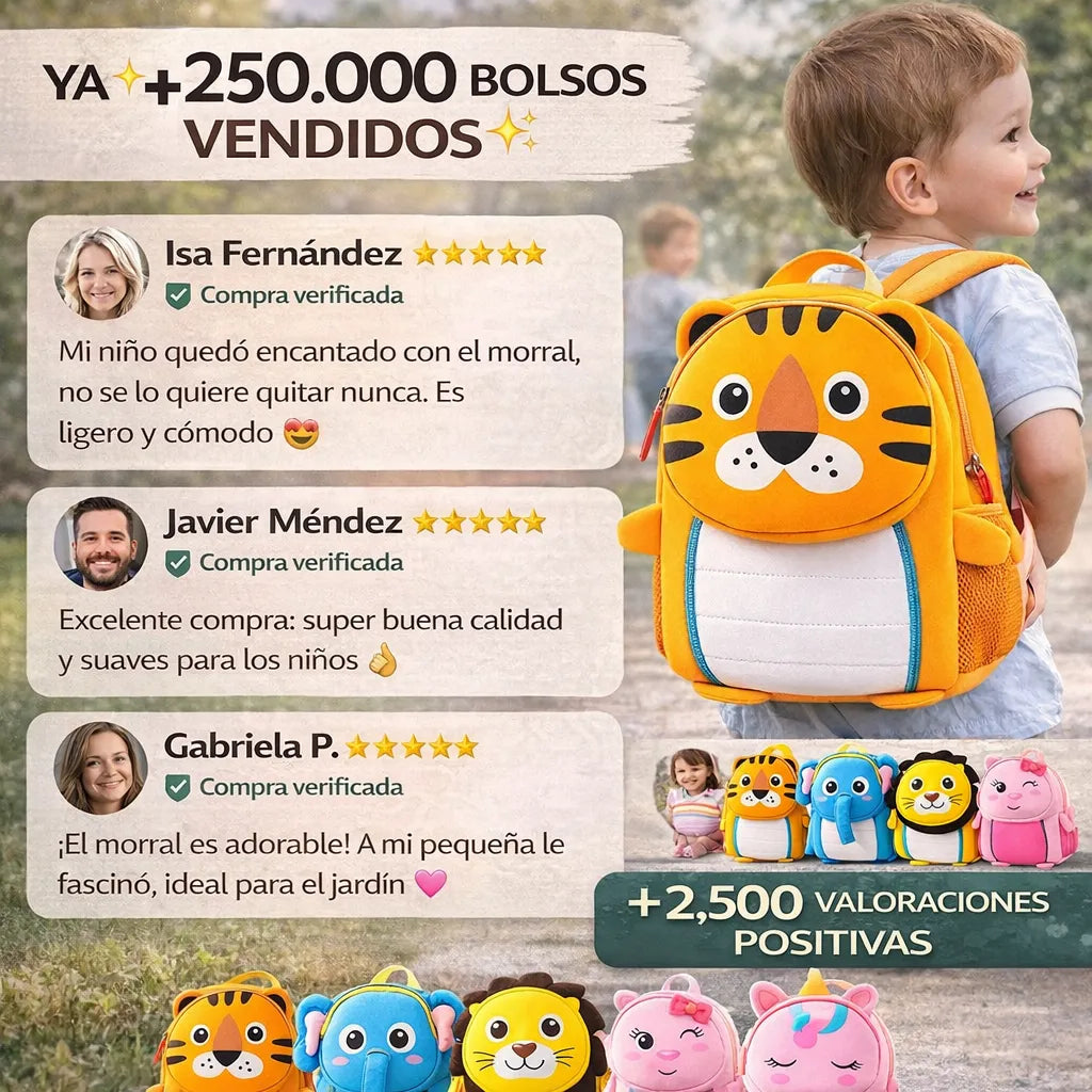 Mochilas de Animales para Niños 🦁🐰 Cómodo y Adorable | Envío Gratis