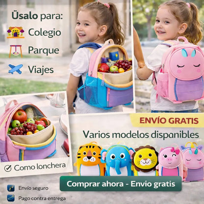 Mochilas de Animales para Niños 🦁🐰 Cómodo y Adorable | Envío Gratis