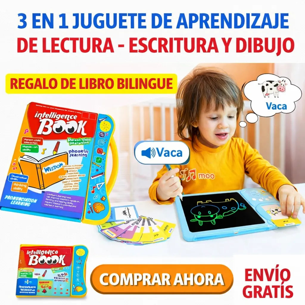 🧠📚 Kit Educativo Bilingüe 3 en 1™ 🎨🔊 + Libro con Sonido GRATIS 🎁 + Envío Gratis 🚚