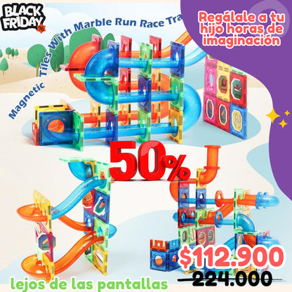 🎢 Set Constructor Magno-Tobogán 73 Piezas 🎁 Tu 50% de Descuento HOY Black Friday 💸