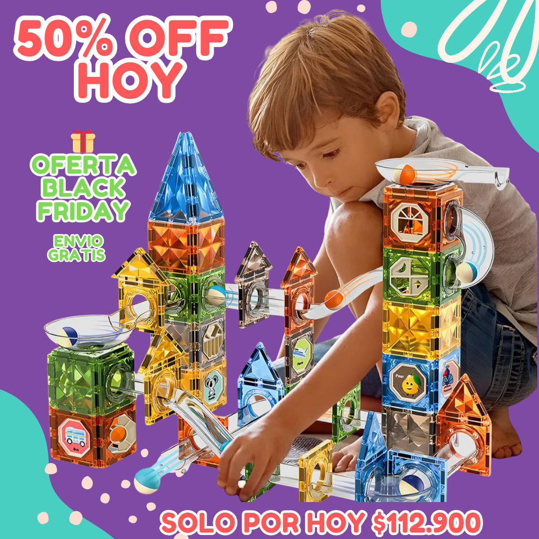 🎢 Set Constructor Magno-Tobogán 73 Piezas 🎁 Tu 50% de Descuento HOY Black Friday 💸