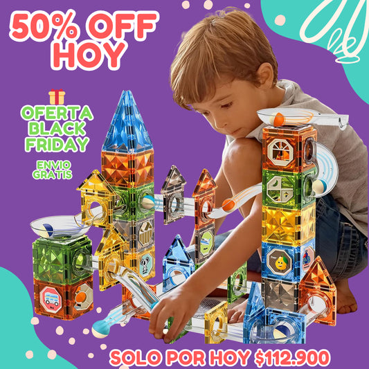 🎢 Set Constructor Magno-Tobogán 73 Piezas 🎁 Tu 50% de Descuento HOY Black Friday 💸