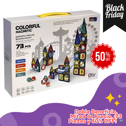 🎢 Set Constructor Magno-Tobogán 73 Piezas 🎁 Tu 50% de Descuento HOY Black Friday 💸