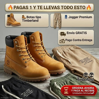 🚨 OFERTA 2x1 SOLO POR HOY 🔥 👟 Botas + 👖 Jogger en un solo combo 💥 Paga menos, viste mejor + 🚚 Envío GRATIS