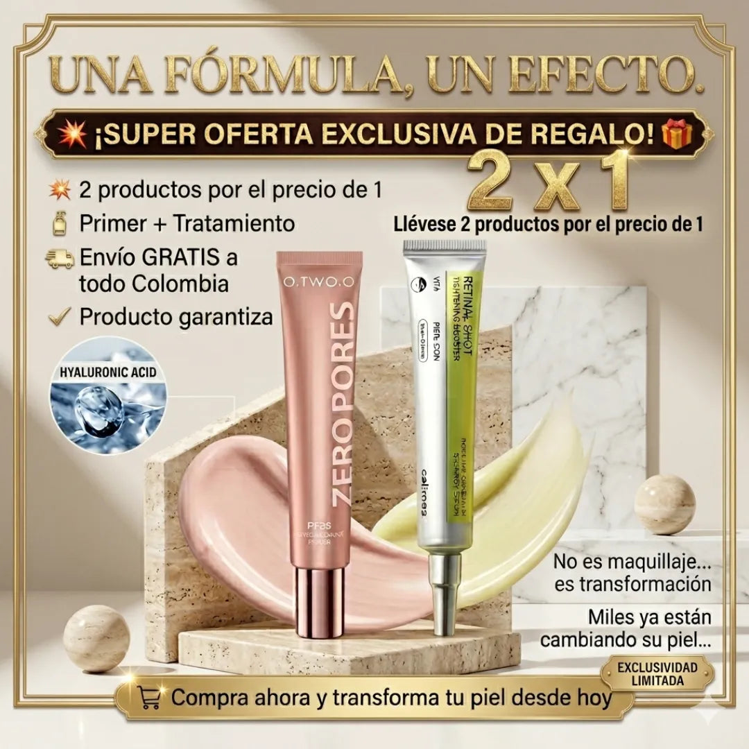 🎁 Llévate 2 en 1: Piel Lisa al Instante + Tratamiento Anti-Edad ✨ Combo Zero Pores + Retinal Shot (Envío GRATIS)