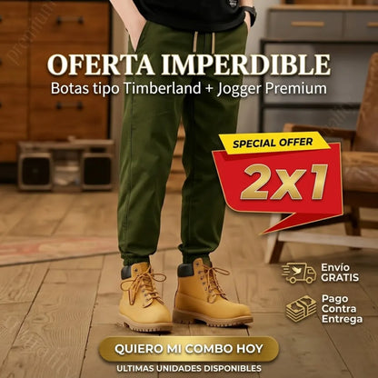 🚨 OFERTA 2x1 SOLO POR HOY 🔥 👟 Botas + 👖 Jogger en un solo combo 💥 Paga menos, viste mejor + 🚚 Envío GRATIS
