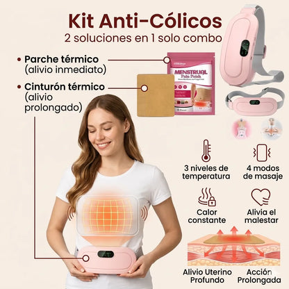 🔥 Kit Completo Anti-Cólicos: El combo que necesitas 💗 Cinturón térmico + parches menstruales 🚚 Envío gratis