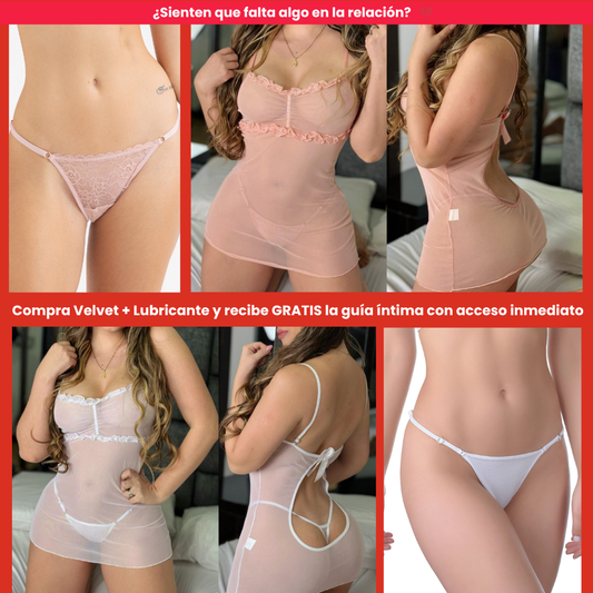 Hecho Para Encender La Noche Lenceria Babydoll Velvet + Lubricante Gratis y Guia  Con Acceso Inmediato