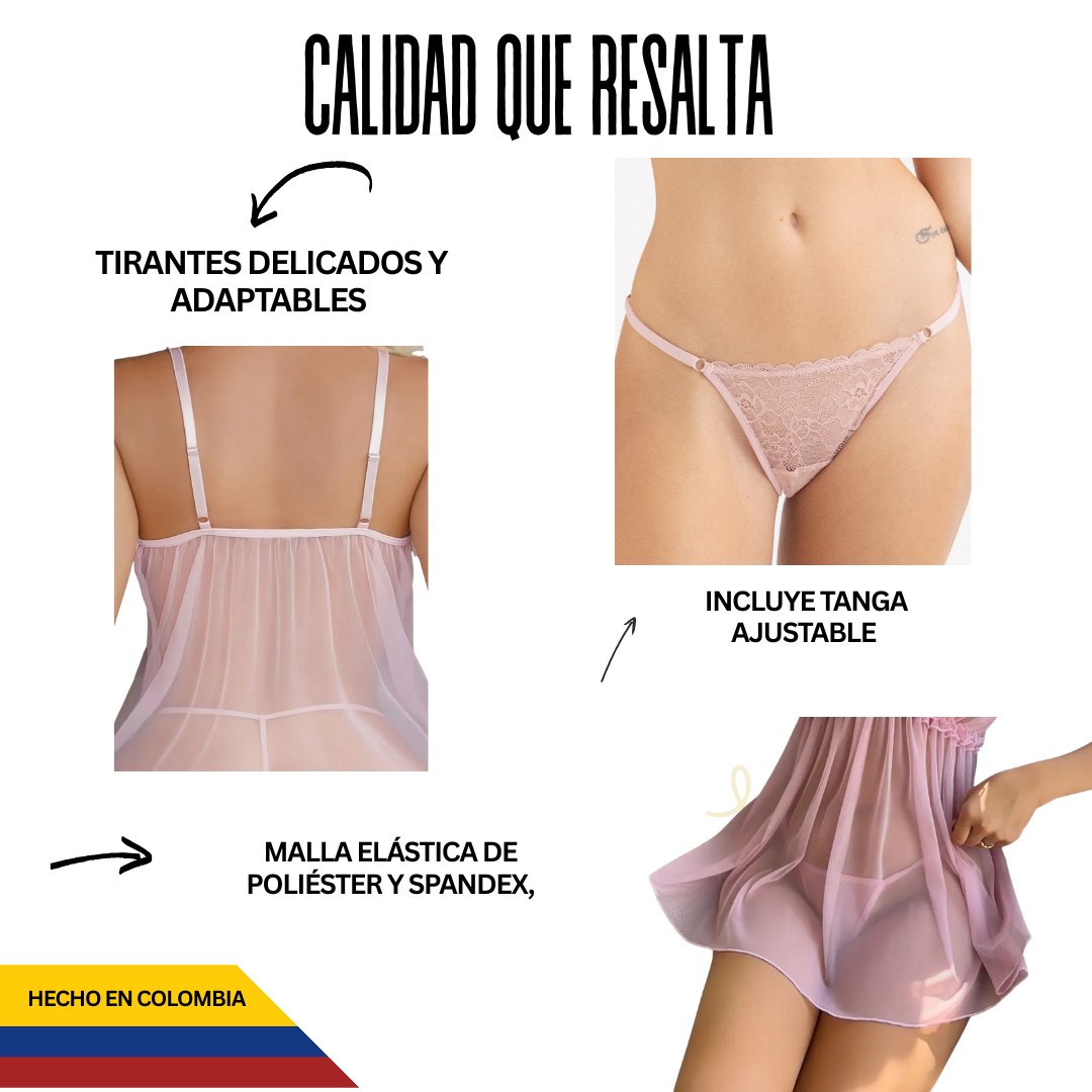 Hecho Para Encender La Noche Lenceria Babydoll Velvet + Lubricante Gratis y Guia  Con Acceso Inmediato