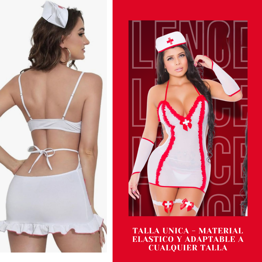 Convierte tu fantasía en realidad: Set Enfermera Prohibida + Tanga + Gorro 👩‍⚕️🔥 + Lubricante Íntimo + Guía para Reconectar en Pareja GRATIS 🎁