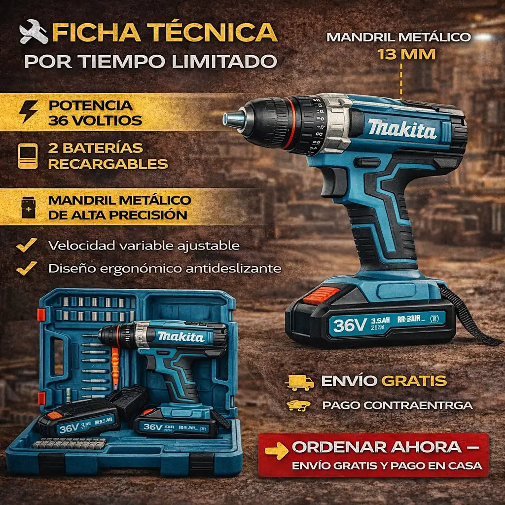 Taladro inalambrico gratis juego de rachet 🎁