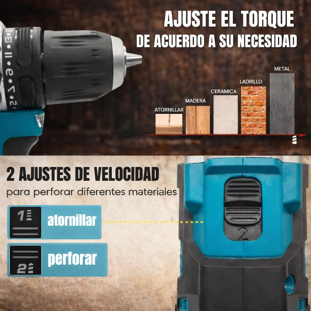 Taladro inalambrico gratis juego de rachet 🎁