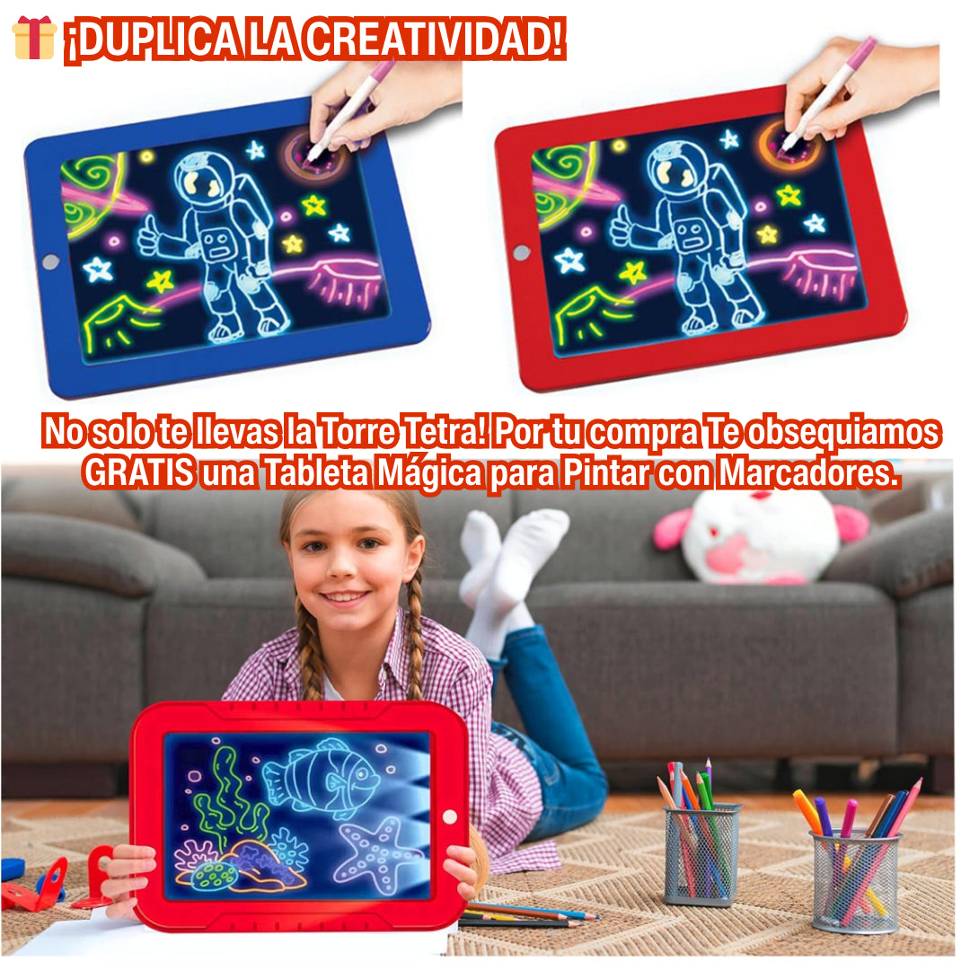 💥 ¡REGALO DOBLE Y 50% DTO! Consigue tu Torre Tetra a la Mitad de Precio 🔥 y Llévate la Tableta Mágica + Marcadores GRATIS.