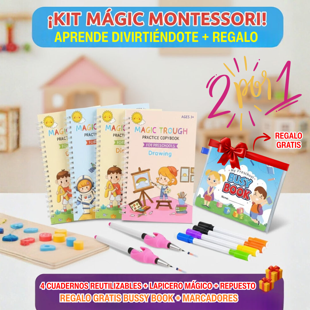 🔥 Descuento Épico del 50%: 📚 Kit 4 en 1 para un Aprendizaje Acelerado+ Lapiceros + Repuestos + 🎁 ¡REGALO libro Montessori!