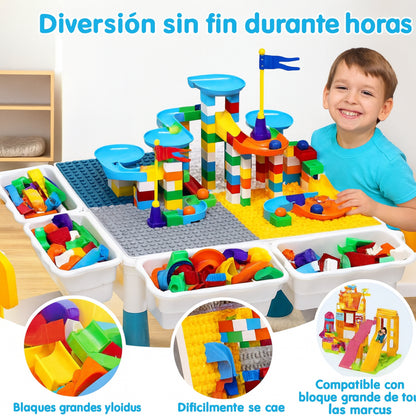 🔥 ¡IRRESISTIBLE! 50% Dto. en tu Pack de Construcción BEINZI (Mesa + Bloques) 100 Pzs + 🎁 Libro Sensorial de Regalo. 🎉