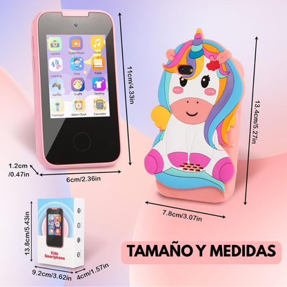 CelKIDS 🔒👶 El celular seguro que sí puedes darle a tu hijo + Carcasa de silicona + Cordón para llevarlo a todas partes + Cargador