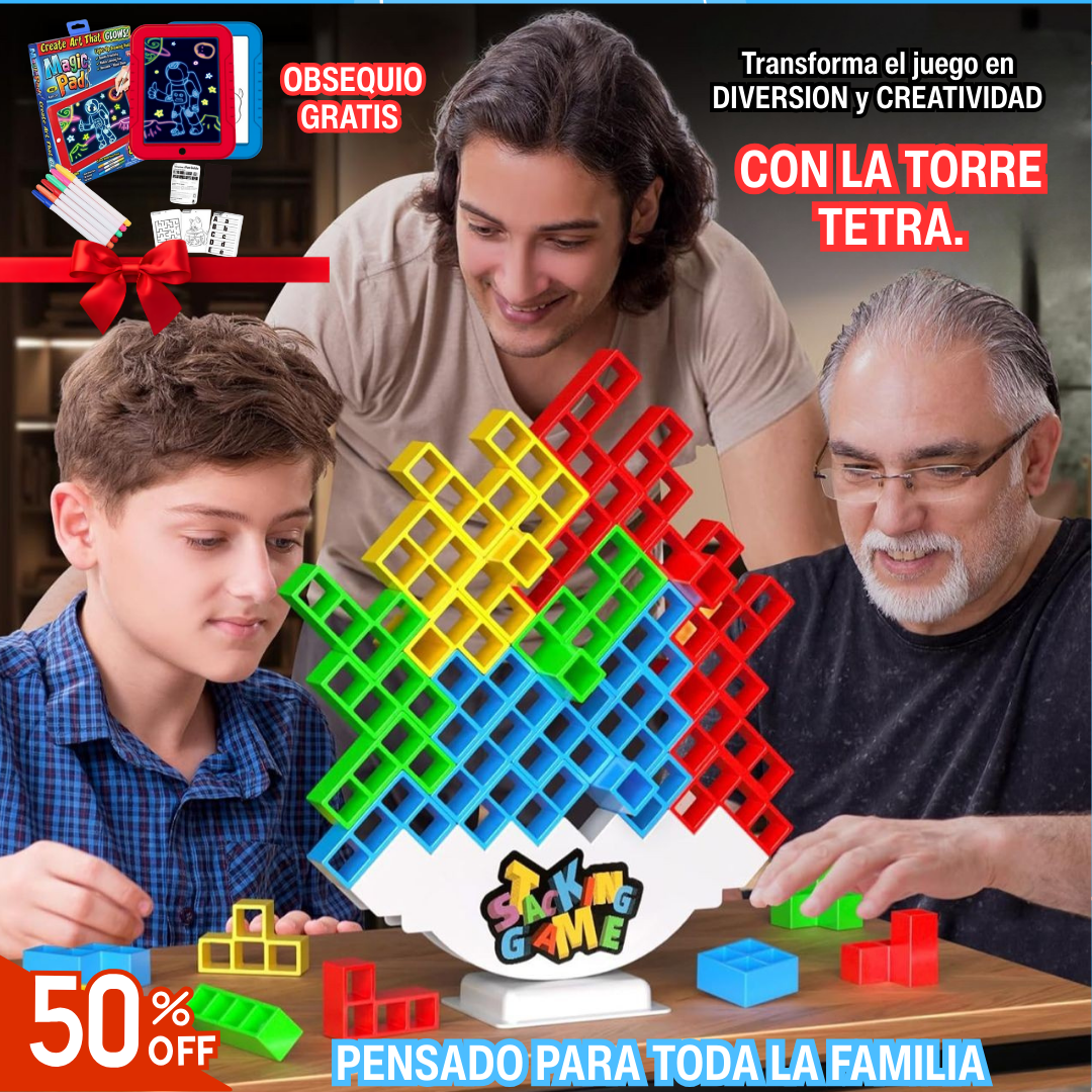 💥 ¡REGALO DOBLE Y 50% DTO! Consigue tu Torre Tetra a la Mitad de Precio 🔥 y Llévate la Tableta Mágica + Marcadores GRATIS.