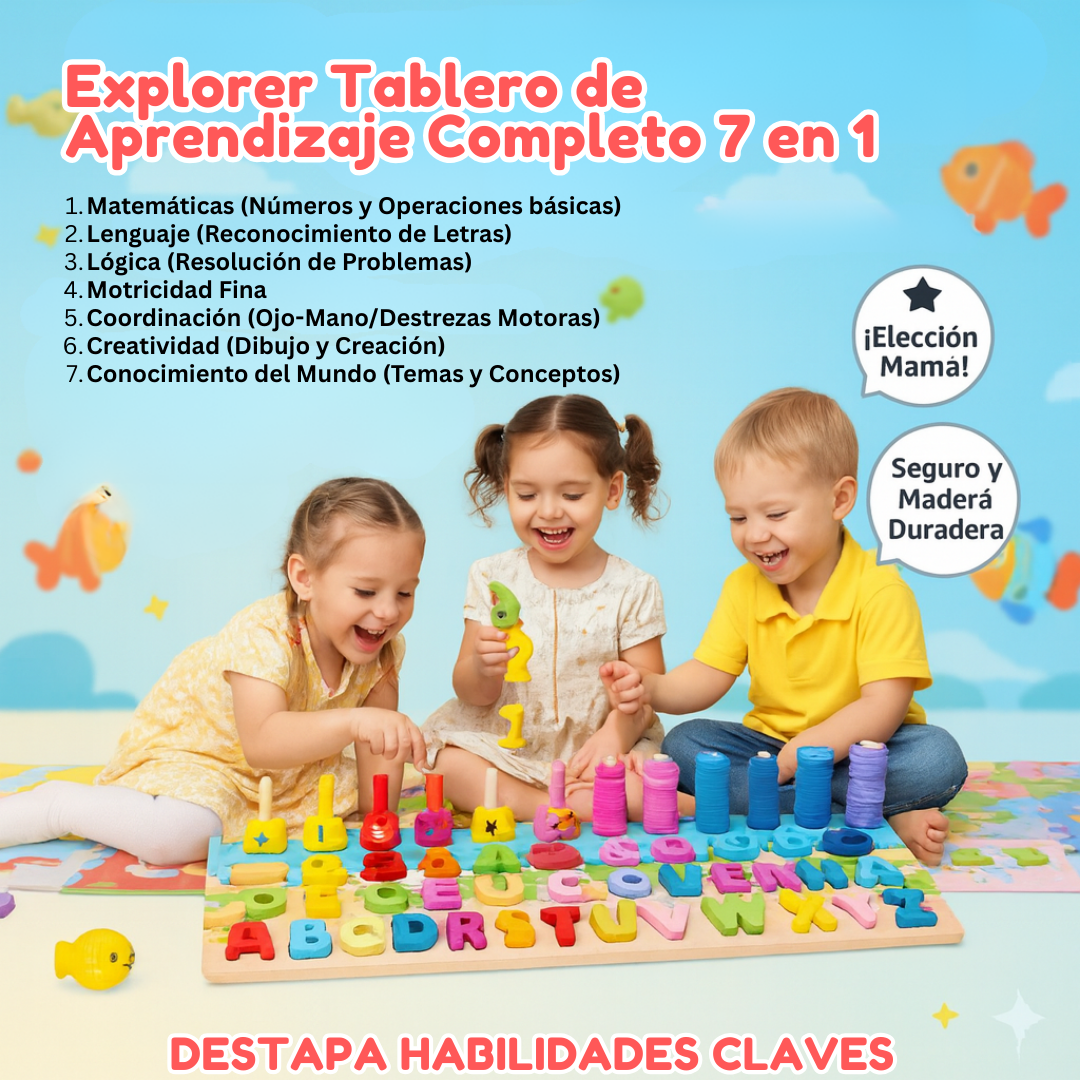 ¡BLACK FRIDAY 50% OFF! 🚀 Explorer Tablero de Aprendizaje Completo: Desarrolla 7 Habilidades con Mitad de Precio.