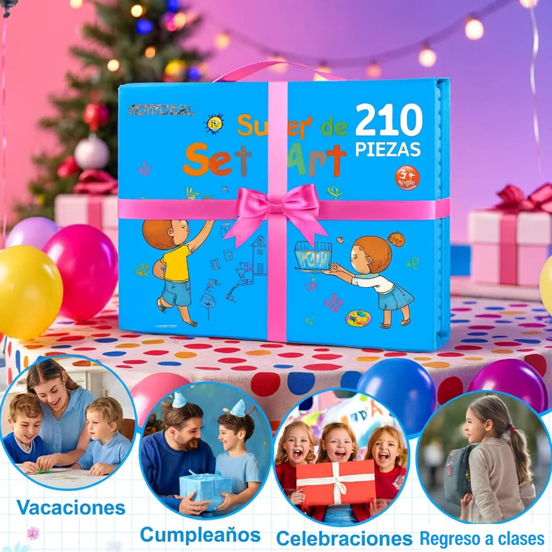 🚀 DESPEGA SU IMAGINACIÓN: Kit Gigante 208 Piezas + Envío GRATIS (Lapiceros, Colores, Acuarelas)🎨 ¡Hoy a Mitad de Precio!